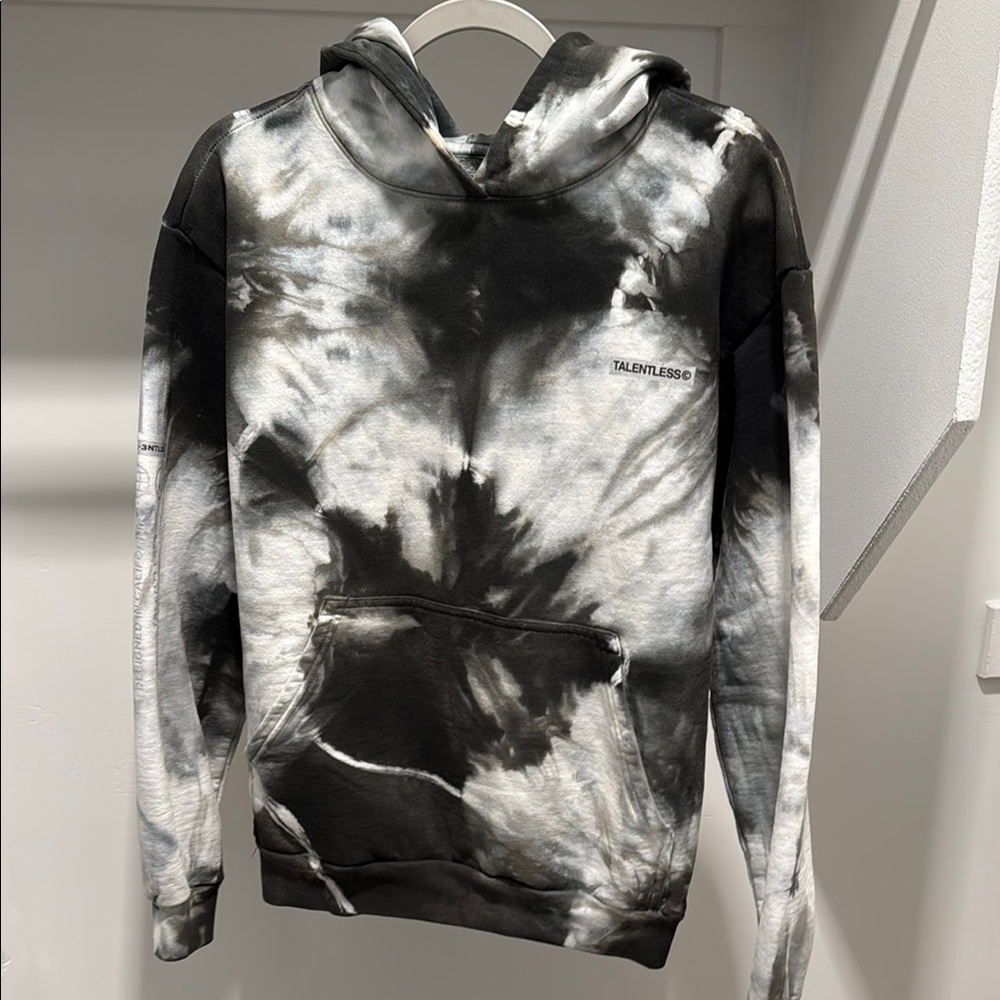 Talentless Black and White Tie-Dye Hoodie